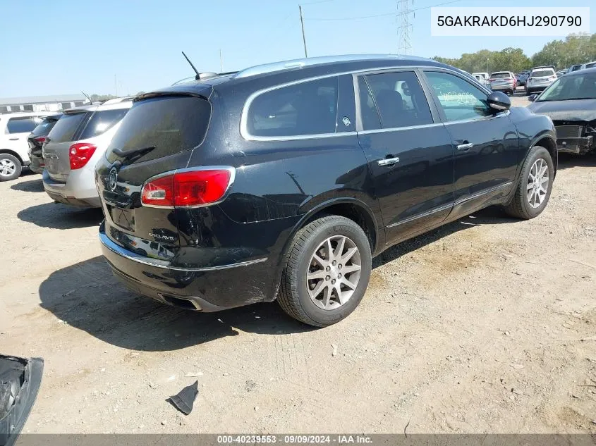 2017 Buick Enclave Convenience VIN: 5GAKRAKD6HJ290790 Lot: 40239553