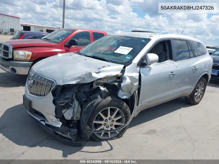 5GAKRAKD8HJ247326 2017 Buick Enclave Convenience