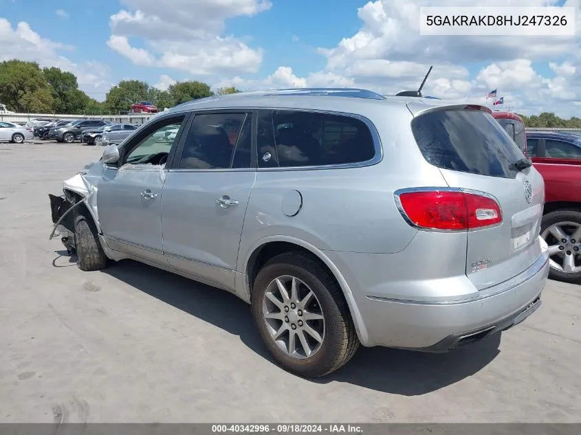 2017 Buick Enclave Convenience VIN: 5GAKRAKD8HJ247326 Lot: 40342996