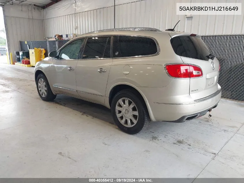 5GAKRBKD1HJ216649 2017 Buick Enclave Leather