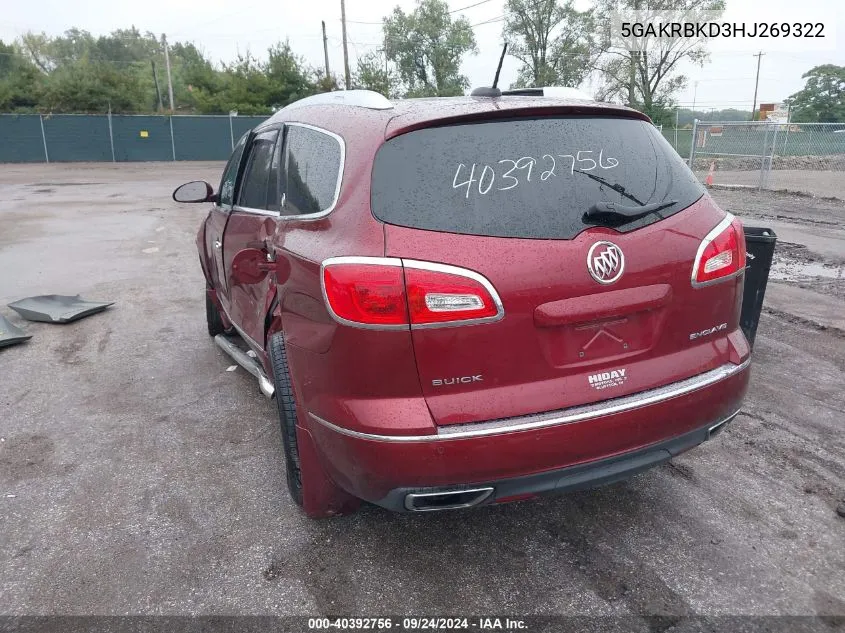 5GAKRBKD3HJ269322 2017 Buick Enclave