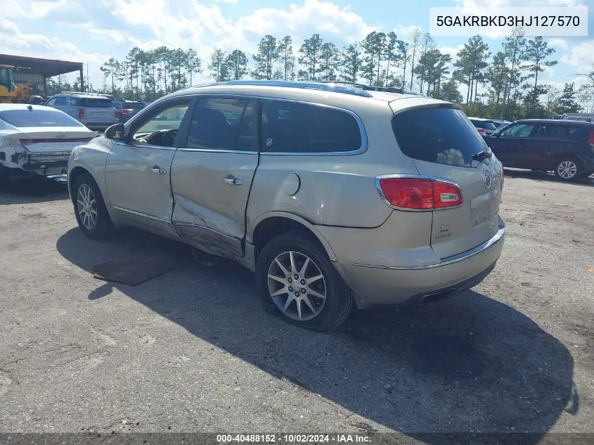 2017 Buick Enclave Leather VIN: 5GAKRBKD3HJ127570 Lot: 40488152