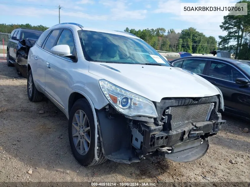 2017 Buick Enclave VIN: 5GAKRBKD3HJ107061 Lot: 40518214