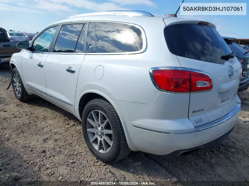 2017 Buick Enclave VIN: 5GAKRBKD3HJ107061 Lot: 40518214