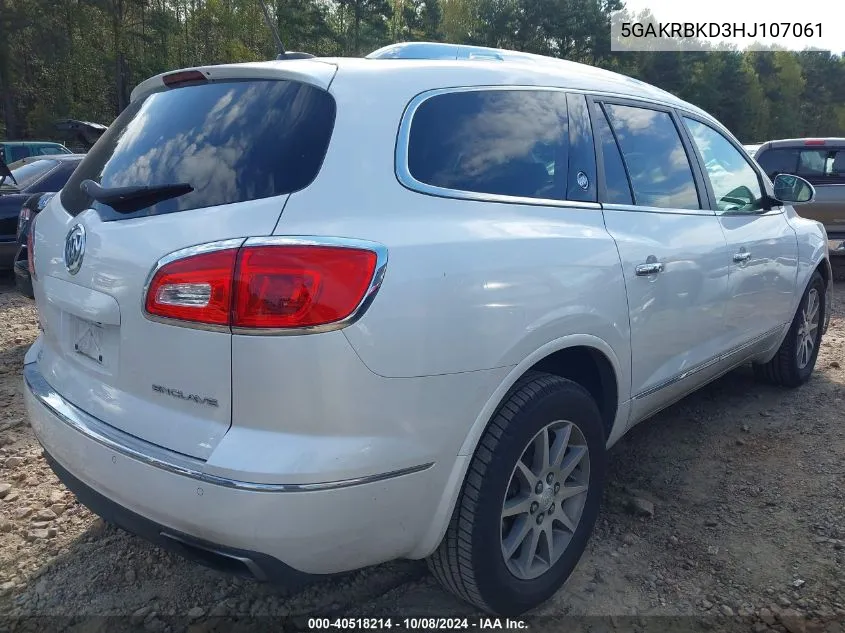 2017 Buick Enclave VIN: 5GAKRBKD3HJ107061 Lot: 40518214