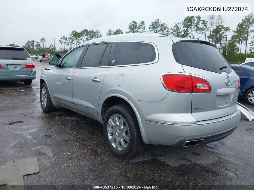 2017 Buick Enclave VIN: 5GAKRCKD6HJ272074 Lot: 40537215