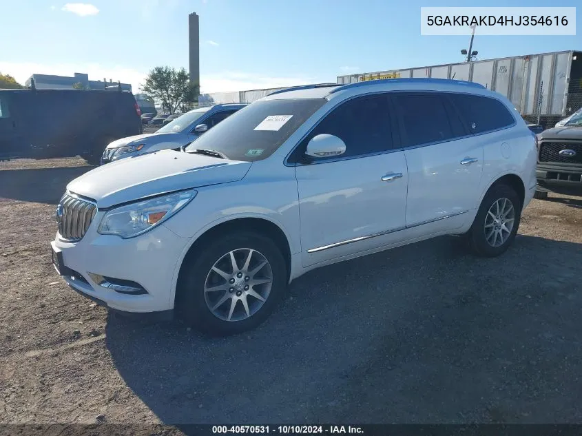 2017 Buick Enclave Convenience VIN: 5GAKRAKD4HJ354616 Lot: 40570531