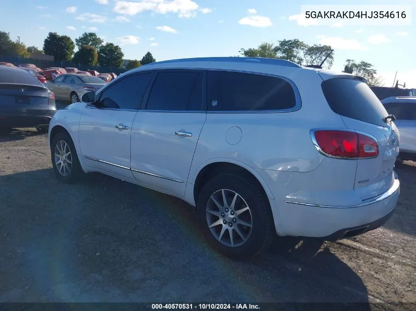 2017 Buick Enclave Convenience VIN: 5GAKRAKD4HJ354616 Lot: 40570531