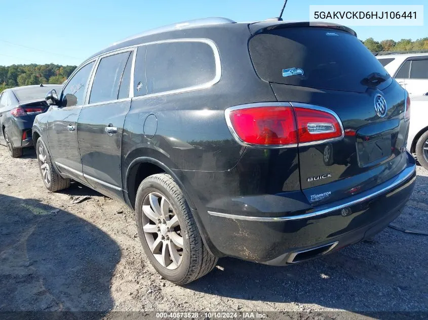 2017 Buick Enclave Premium VIN: 5GAKVCKD6HJ106441 Lot: 40573528