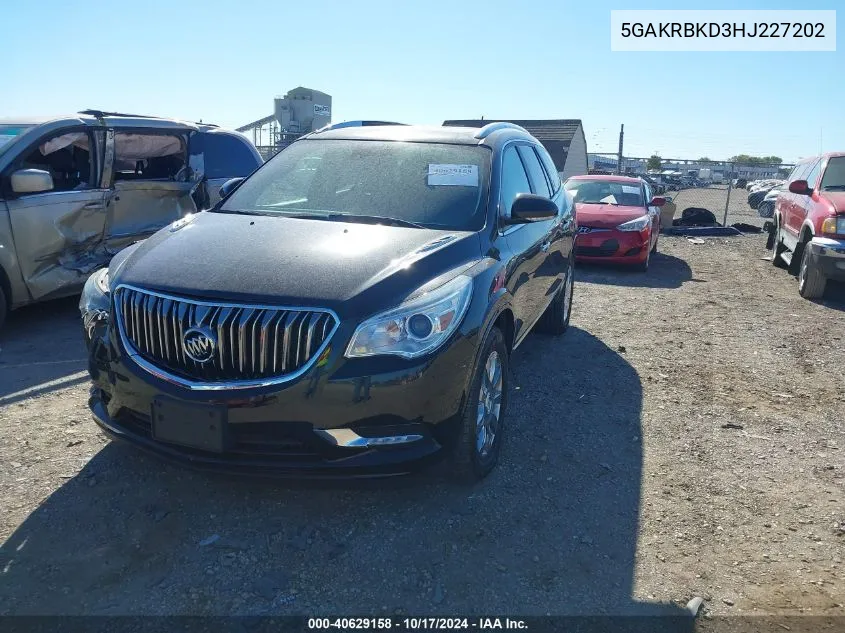 2017 Buick Enclave Leather VIN: 5GAKRBKD3HJ227202 Lot: 40629158