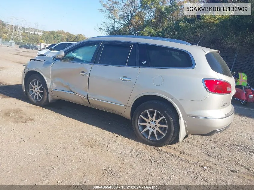 2017 Buick Enclave Leather VIN: 5GAKVBKD8HJ133909 Lot: 40654569