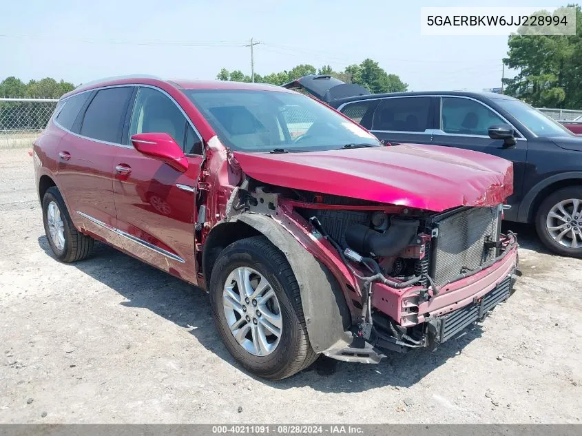 2018 Buick Enclave Essence VIN: 5GAERBKW6JJ228994 Lot: 40211091