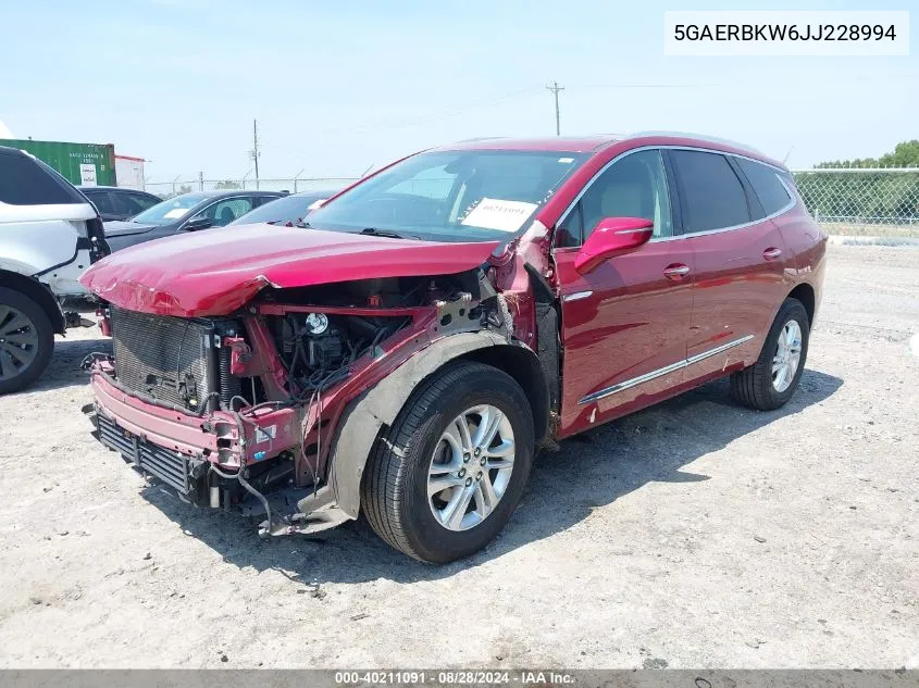 2018 Buick Enclave Essence VIN: 5GAERBKW6JJ228994 Lot: 40211091