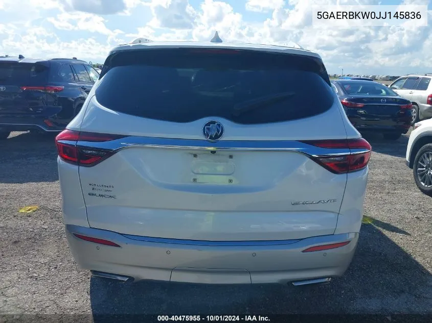 2018 Buick Enclave Essence VIN: 5GAERBKW0JJ145836 Lot: 40475955