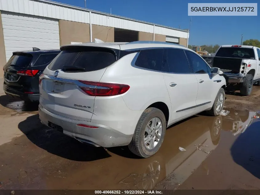 2018 Buick Enclave Essence VIN: 5GAERBKWXJJ125772 Lot: 40666252