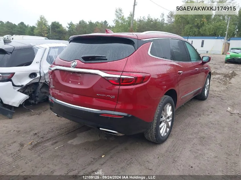 2019 Buick Enclave Essence VIN: 5GAEVAKWXKJ174915 Lot: 12109125