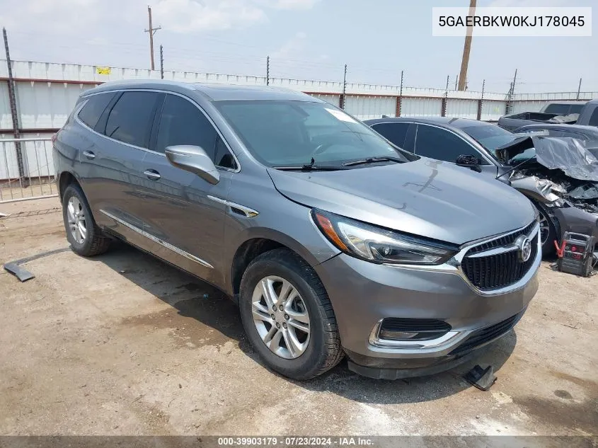 2019 Buick Enclave Fwd Essence VIN: 5GAERBKW0KJ178045 Lot: 39903179