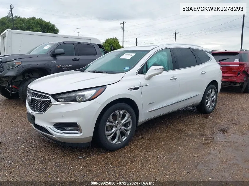 2019 Buick Enclave Awd Avenir VIN: 5GAEVCKW2KJ278293 Lot: 39925856