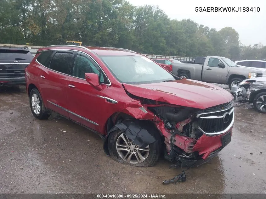 2019 Buick Enclave Fwd Essence VIN: 5GAERBKW0KJ183410 Lot: 40410390