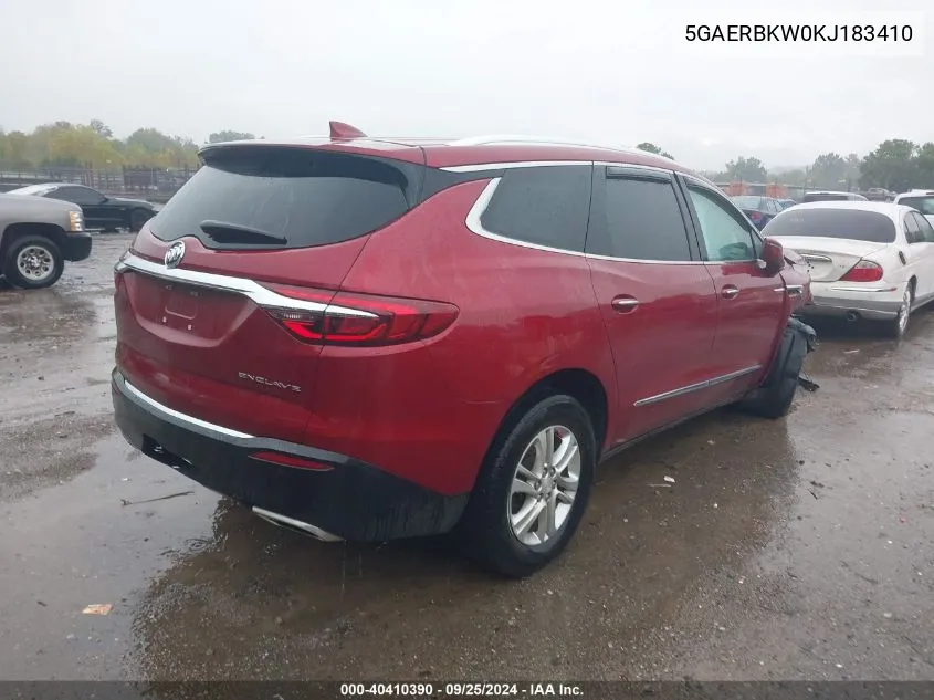 2019 Buick Enclave Fwd Essence VIN: 5GAERBKW0KJ183410 Lot: 40410390