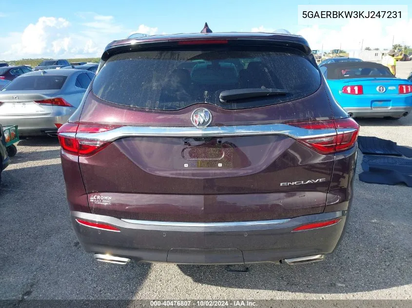 2019 Buick Enclave Fwd Essence VIN: 5GAERBKW3KJ247231 Lot: 40476807