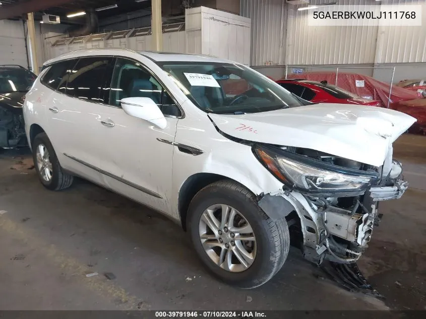 2020 Buick Enclave Fwd Essence VIN: 5GAERBKW0LJ111768 Lot: 39791946