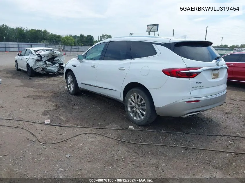 2020 Buick Enclave Fwd Essence VIN: 5GAERBKW9LJ319454 Lot: 40076100