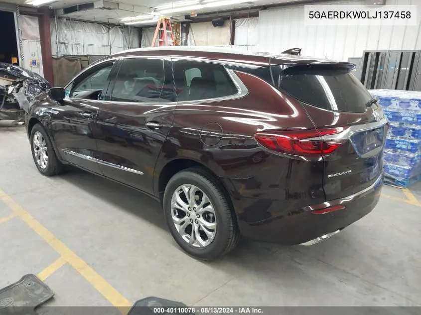 5GAERDKW0LJ137458 2020 Buick Enclave Fwd Avenir