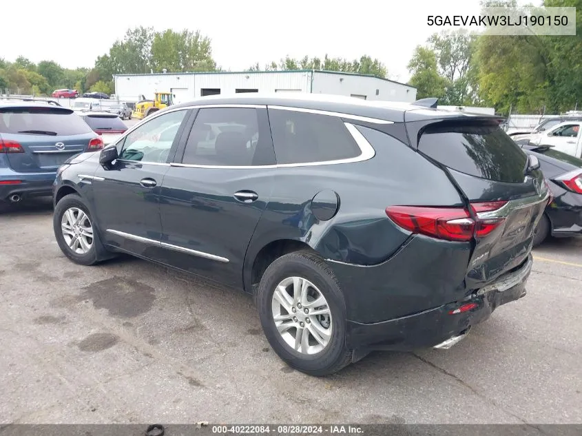 2020 Buick Enclave Awd Essence VIN: 5GAEVAKW3LJ190150 Lot: 40222084