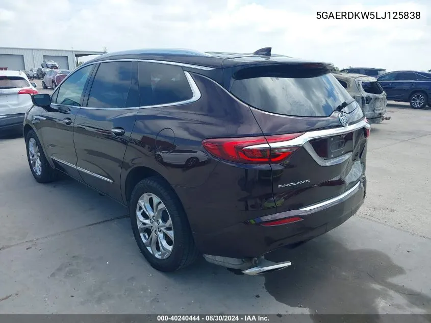 5GAERDKW5LJ125838 2020 Buick Enclave Fwd Avenir