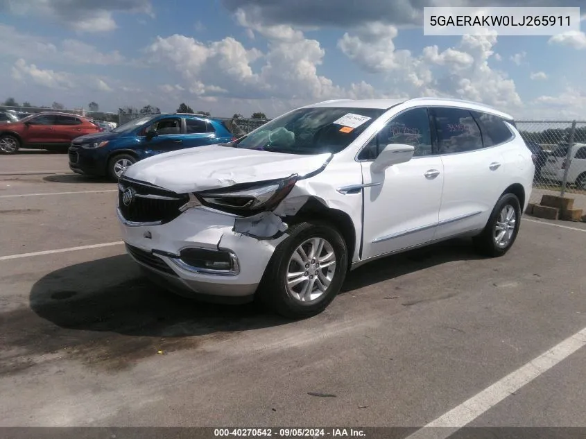 2020 Buick Enclave Fwd Preferred VIN: 5GAERAKW0LJ265911 Lot: 40270542