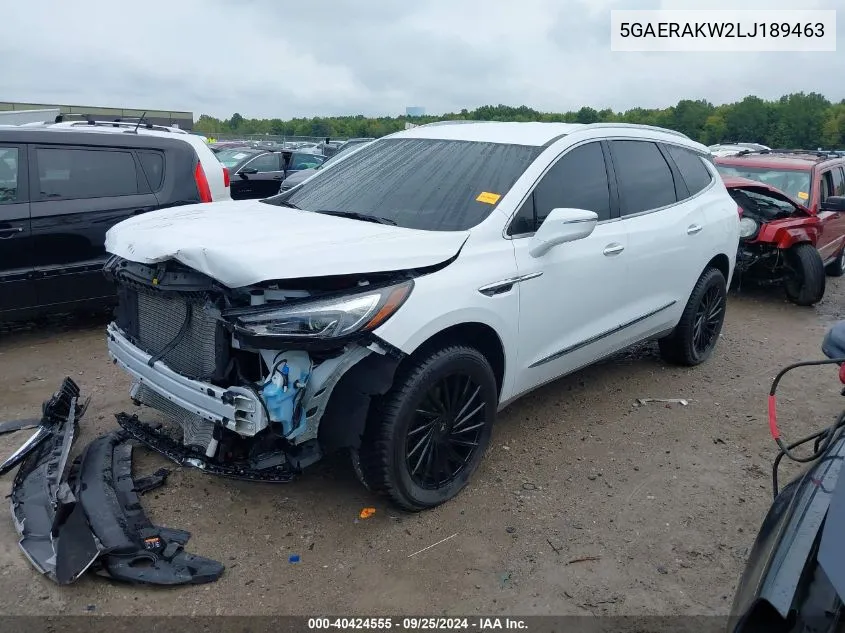 5GAERAKW2LJ189463 2020 Buick Enclave Fwd Preferred