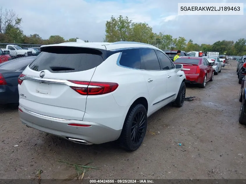 5GAERAKW2LJ189463 2020 Buick Enclave Fwd Preferred