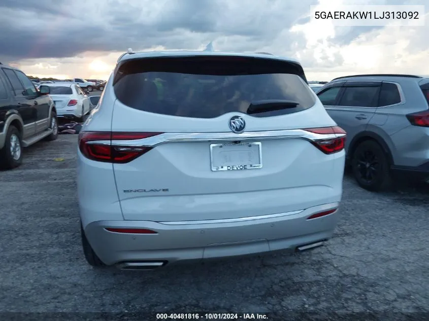 2020 Buick Enclave Fwd Preferred VIN: 5GAERAKW1LJ313092 Lot: 40481816