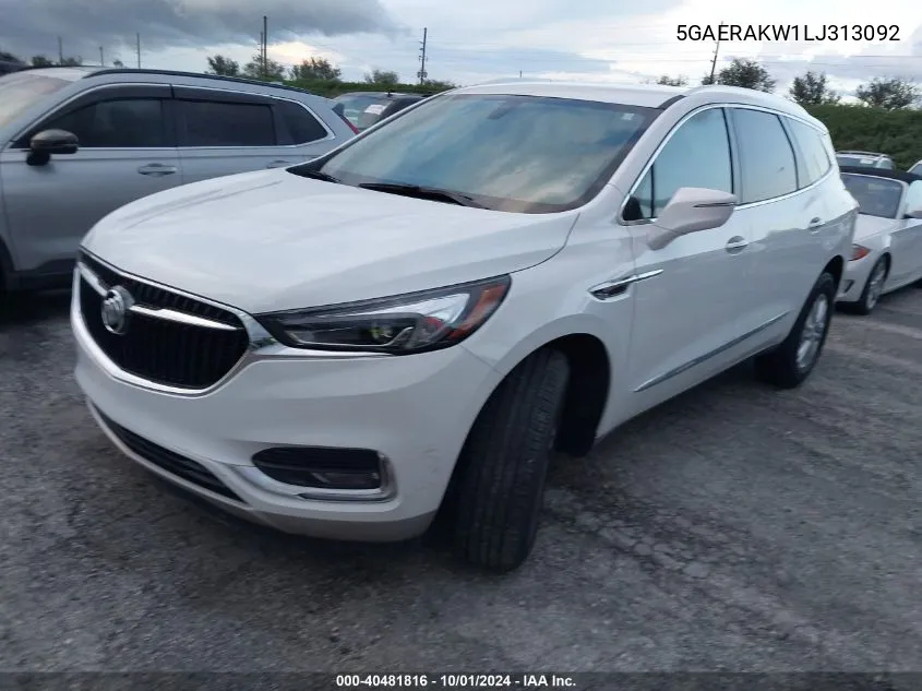 2020 Buick Enclave Fwd Preferred VIN: 5GAERAKW1LJ313092 Lot: 40481816