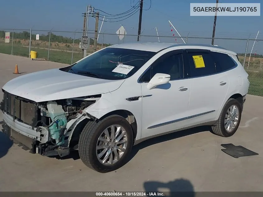 2020 Buick Enclave Fwd Essence VIN: 5GAERBKW4LJ190765 Lot: 40600654