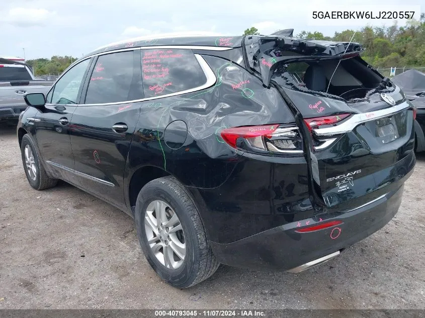 2020 Buick Enclave Fwd Essence VIN: 5GAERBKW6LJ220557 Lot: 40793045