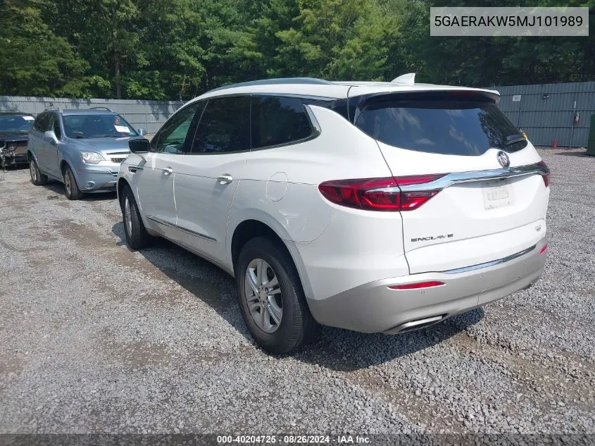 2021 Buick Enclave Fwd Preferred VIN: 5GAERAKW5MJ101989 Lot: 40204725