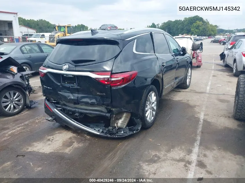 2021 Buick Enclave Fwd Premium VIN: 5GAERCKW5MJ145342 Lot: 40429246