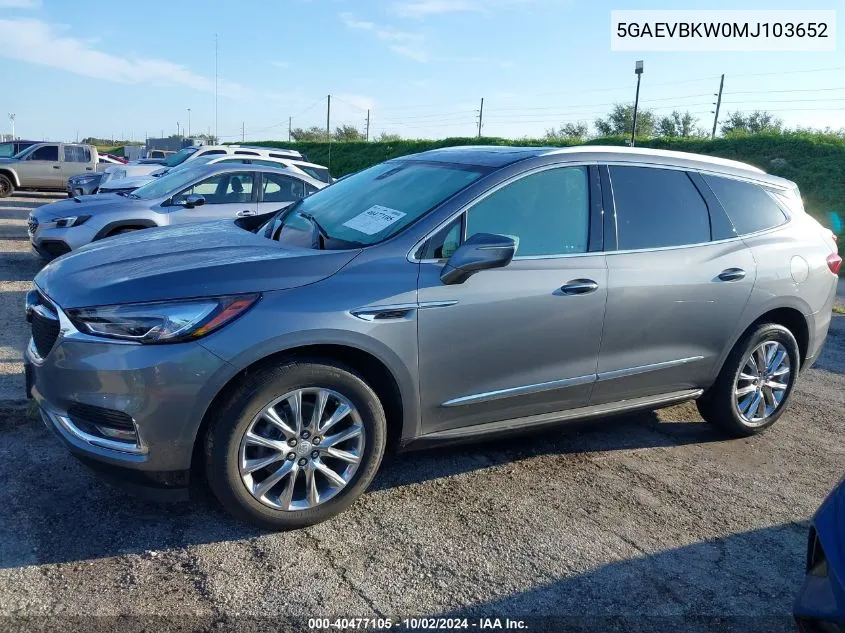 2021 Buick Enclave Awd Premium VIN: 5GAEVBKW0MJ103652 Lot: 40477105