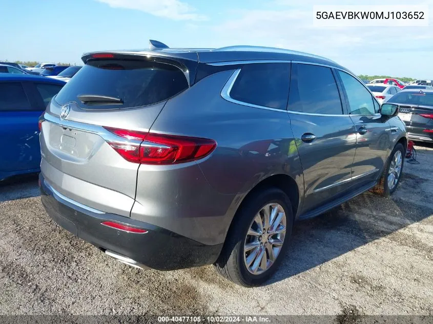 2021 Buick Enclave Awd Premium VIN: 5GAEVBKW0MJ103652 Lot: 40477105