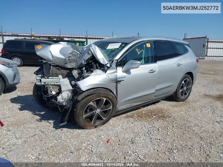 2021 Buick Enclave Fwd Essence VIN: 5GAERBKW3MJ252772 Lot: 40564652