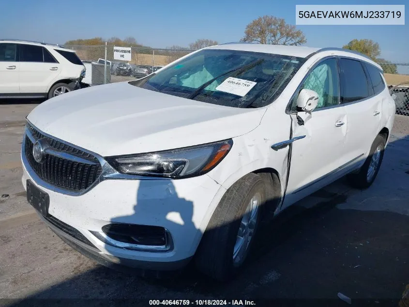 2021 Buick Enclave Awd Essence VIN: 5GAEVAKW6MJ233719 Lot: 40646759