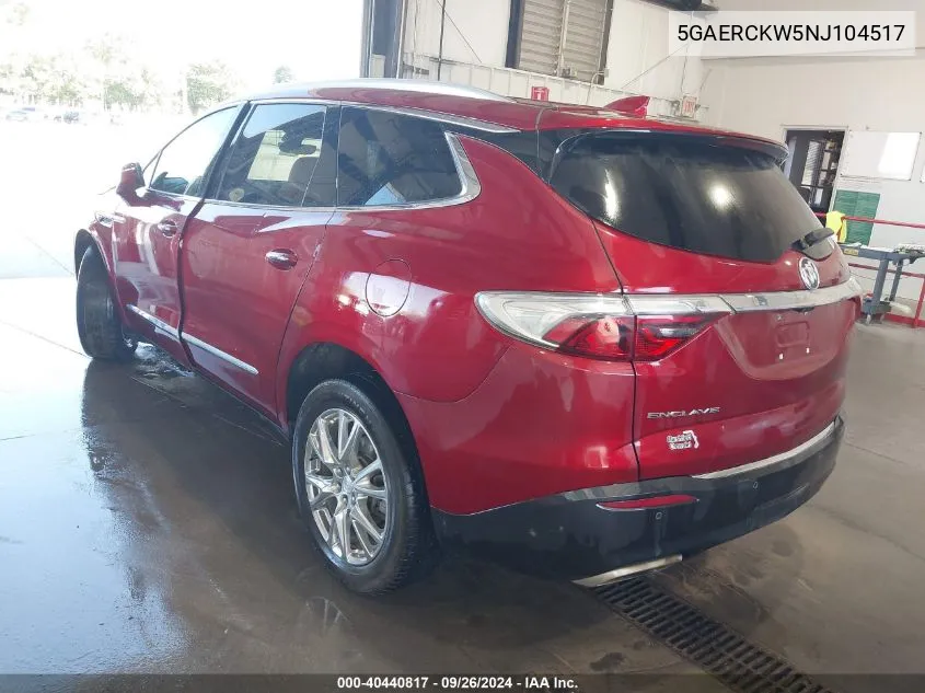 2022 Buick Enclave Fwd Premium VIN: 5GAERCKW5NJ104517 Lot: 40440817