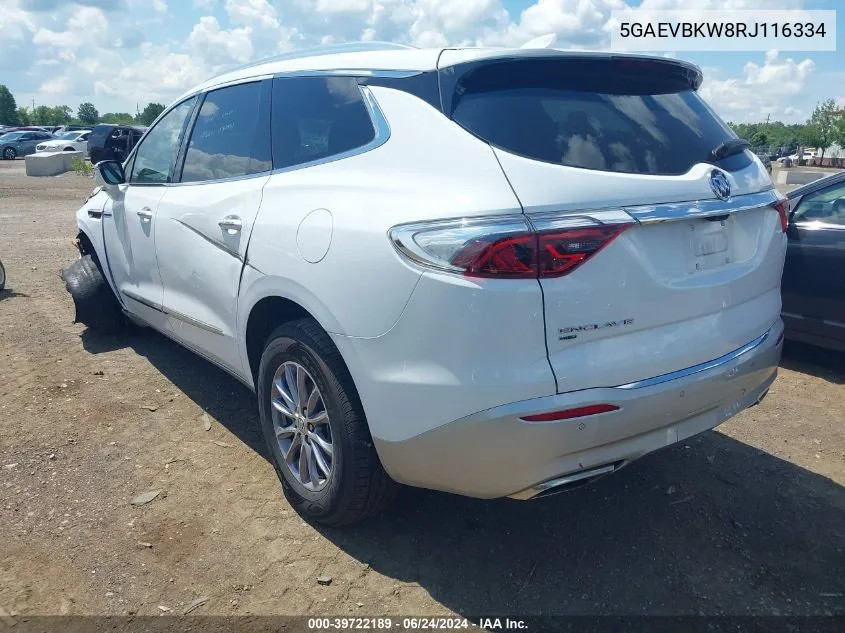 2024 Buick Enclave Premium Awd VIN: 5GAEVBKW8RJ116334 Lot: 39722189