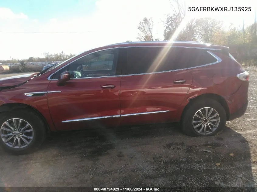 2024 Buick Enclave Essence Fwd VIN: 5GAERBKWXRJ135925 Lot: 40794929