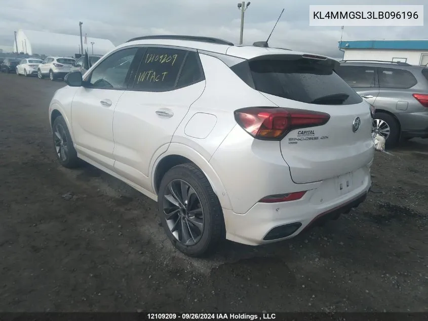 2020 Buick Encore Gx Essence VIN: KL4MMGSL3LB096196 Lot: 12109209