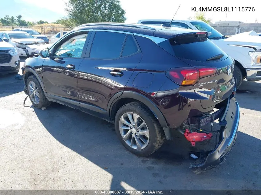 2020 Buick Encore Gx Awd Essence VIN: KL4MMGSL8L1115776 Lot: 40380687