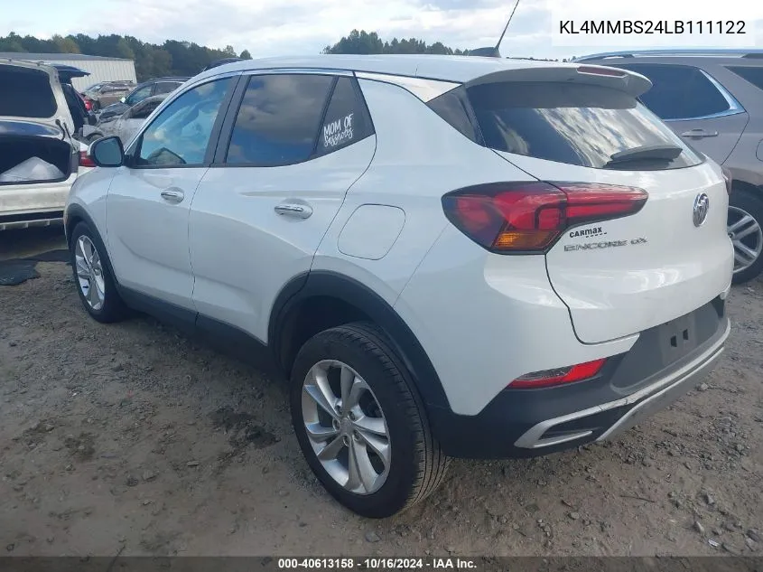 2020 Buick Encore Gx Fwd Preferred VIN: KL4MMBS24LB111122 Lot: 40613158