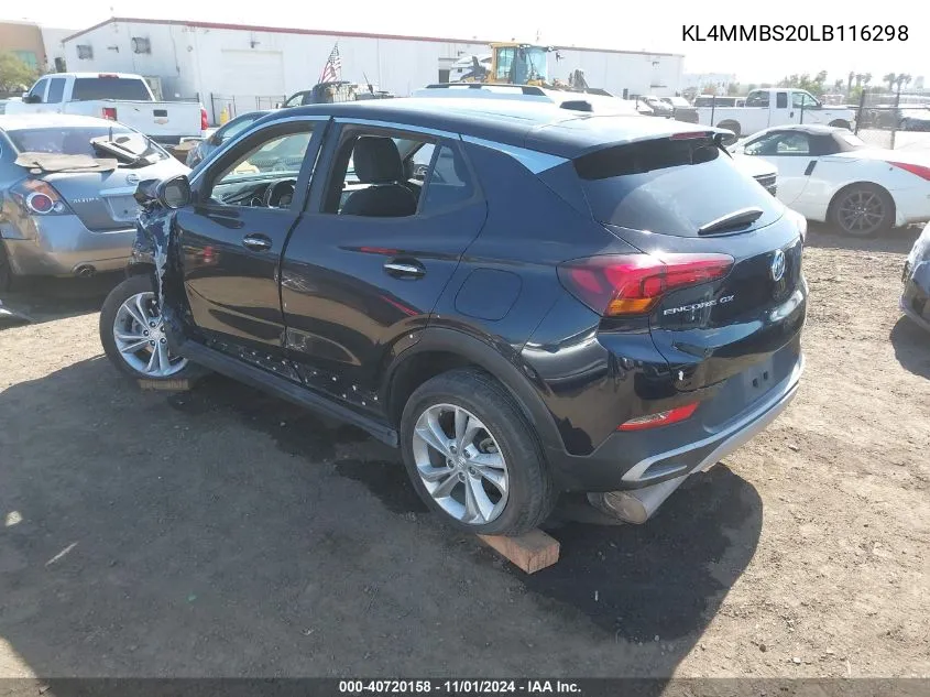 2020 Buick Encore Gx Fwd Preferred VIN: KL4MMBS20LB116298 Lot: 40720158